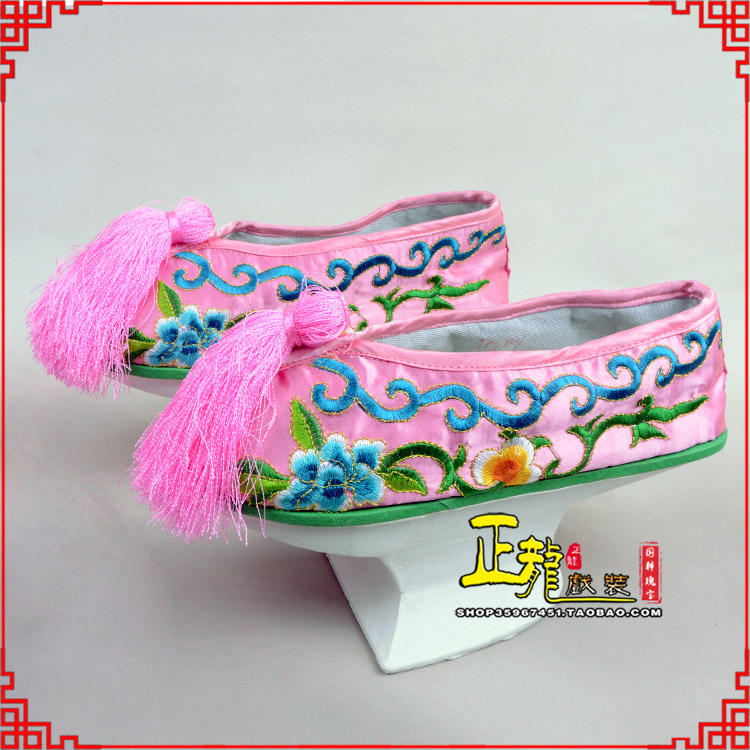 三门京越剧戏鞋花盆底清朝皇后贵妃宫女花盆底 旗鞋