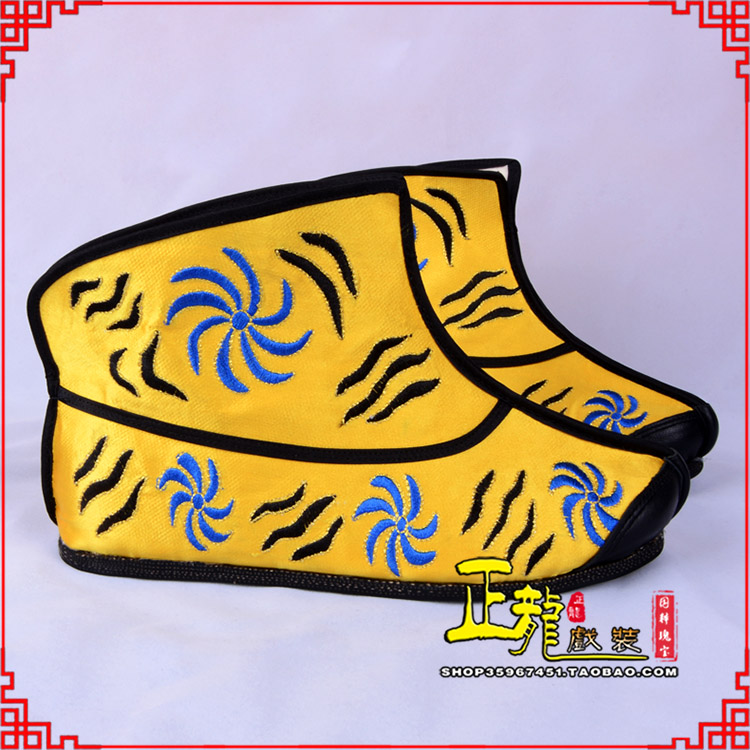 三门.美猴王靴子虎纹靴金黄快靴 猴鞋