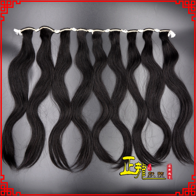 三门京剧戏曲头饰包大头青衣旦角水鬓 手工加密真发片子